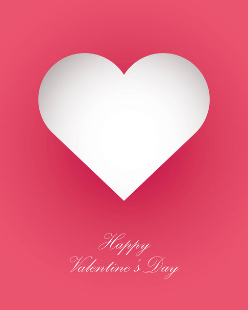 happy valentines day greeting card heart and handwritten lettering - Vector, Image