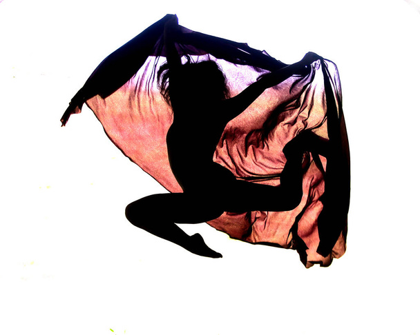 Αεροβική γυμναστική γυναίκα που γυμνάζεται απομονωμένη σε ολόκληρο το σώμα. - Φωτογραφία, εικόνα