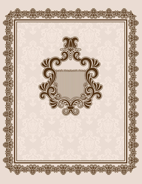 Decorative background with vintage border and elegant patterns. - Foto, immagini