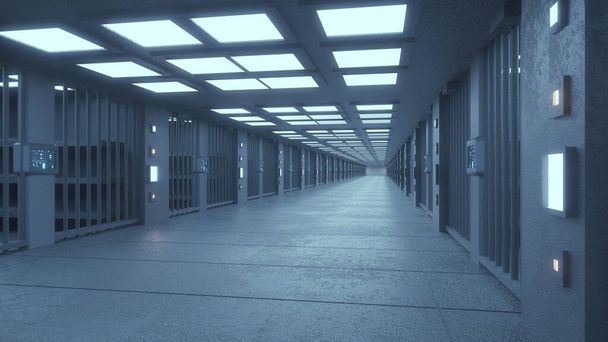 3d renderizar futurista interior cárcel - Foto, Imagen