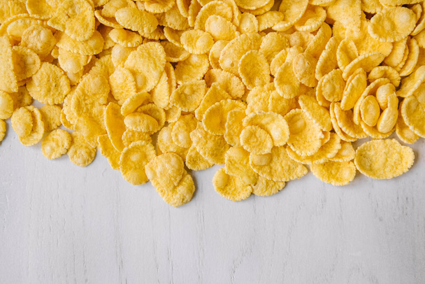 Cornflakes on white background. Top view. Place for your text. - Foto, immagini