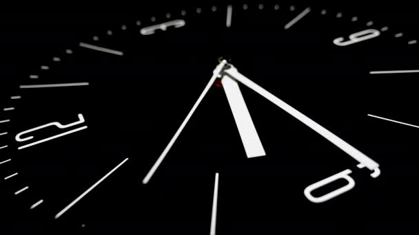 bewegingen van zwarte wijzerplaat klok in real time - Video