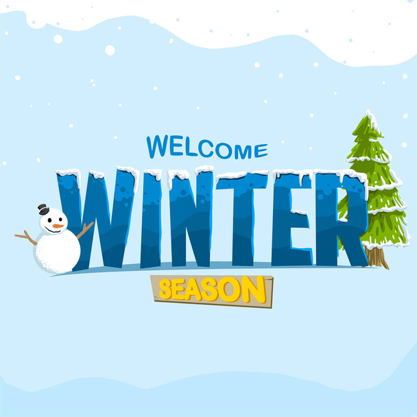 vector de nieve hombre promoción gráfico para la celebración de la venta de invierno - Vector, Imagen