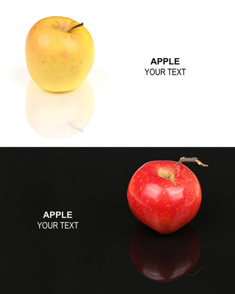 Diseño creativo hecho de manzana amarilla. Concepto de comida. Foto de alta resolución. Profundidad total del campo. - Foto, imagen