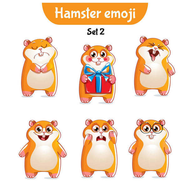 Ensemble vectoriel de personnages de hamster mignons. Ensemble 2 - Vecteur, image