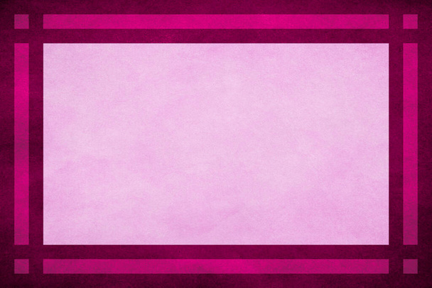 Tumma magenta grunge runko noin vaaleanpunainen kuvioitu pergamentti tausta keskellä magenta kuvioitu geometrinen raja leikata suorakulmion linjat ja neliöt kulmissa. - Valokuva, kuva