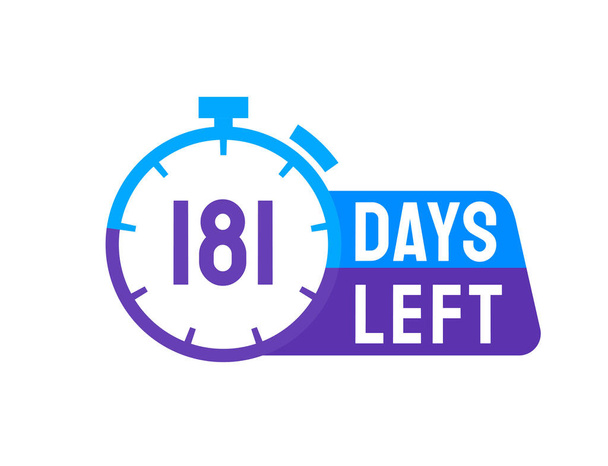 181 Days Left labels on white background. Days Left icon - Vector, Image