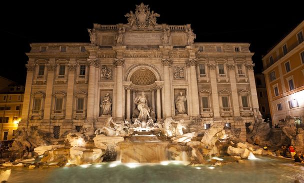 The Trevi Fountain at night, Rome, Italy - Valokuva, kuva