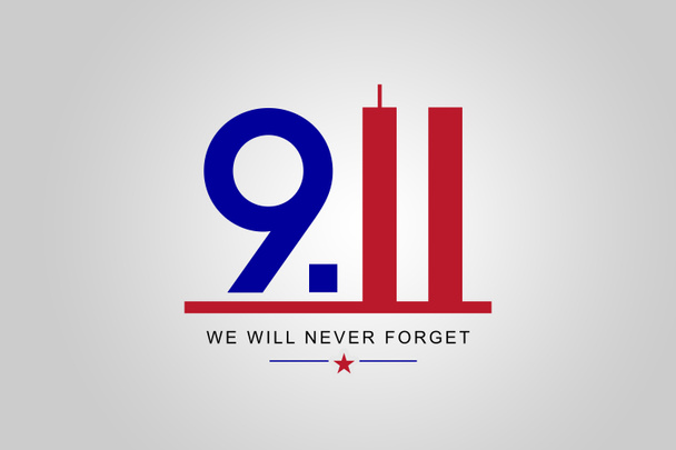 Onthoud altijd 9-11. Nummer negen en de twin towers vertegenwoordigen nummer elf. Herinnering aan Patriot Day, herdenkingsdag. We zullen de terroristische aanslagen van 11 september nooit vergeten.. - Foto, afbeelding