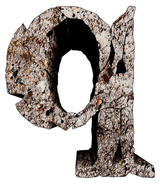 Broken stone grunge font isolated on white background. - Valokuva, kuva