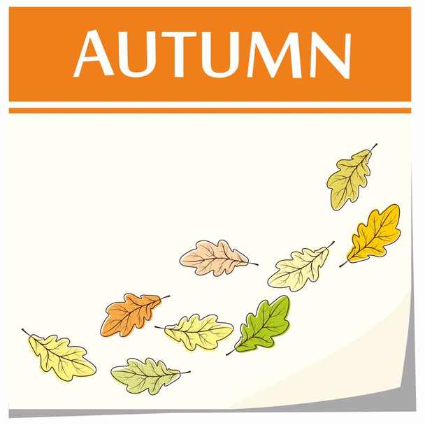 Calendar template, autumn - Διάνυσμα, εικόνα