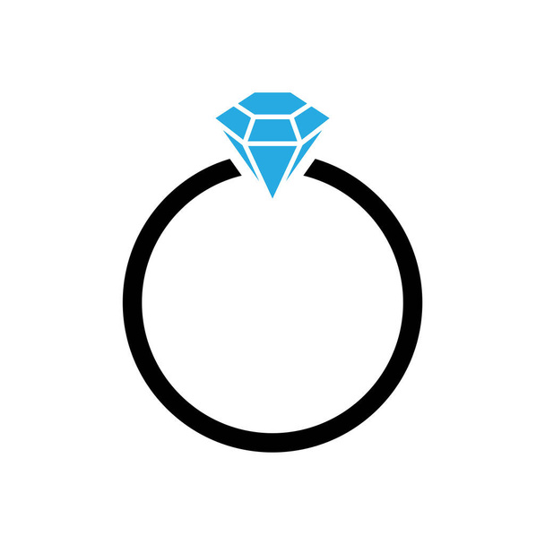 Diamantring-Symbol-Design-Vorlage Vektor isolierte Illustration - Vektor, Bild
