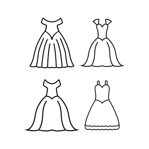 Весільна сукня шаблон дизайну векторна ізольована ілюстрація
 - Вектор, зображення