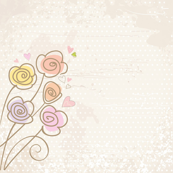 floral background with roses - Vector, Image