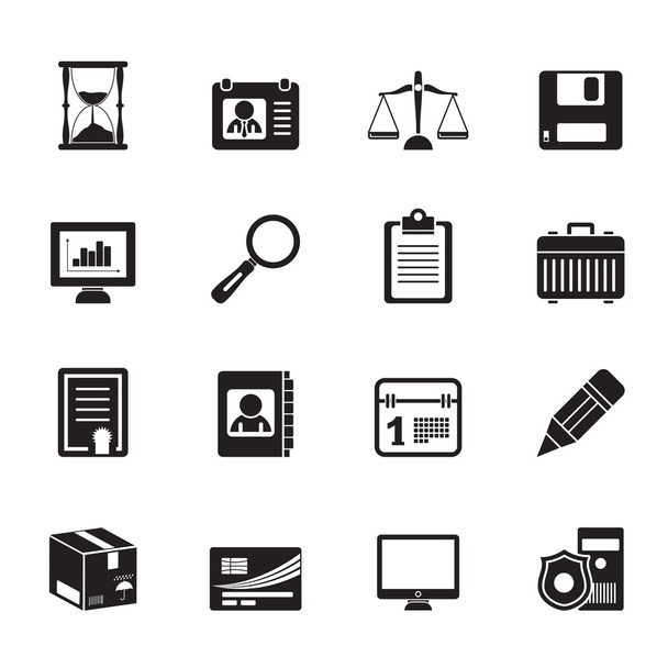 Silhouette Business and office Icons - Vector, Imagen