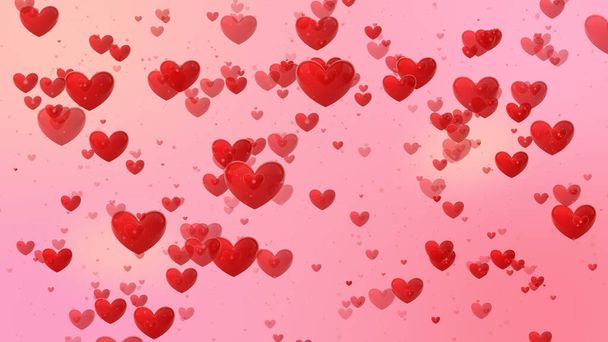 Sydän ja rakkaus tausta, Flying Hearts käsite, Merkki ja symboli rakkauden, Näytä rakkautesi Ystävänpäivä, häät, vuosipäivä, tai mikä tahansa loma. rakkaus esitys background.3D tehdä - Valokuva, kuva