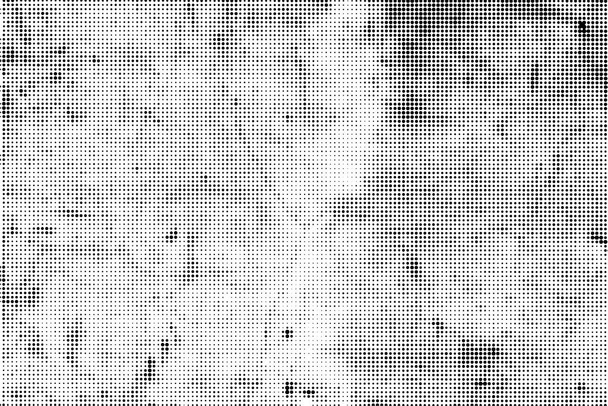 Vector grunge meio tom preto e branco pontos horizontais sobreposição de textura. - Vetor, Imagem