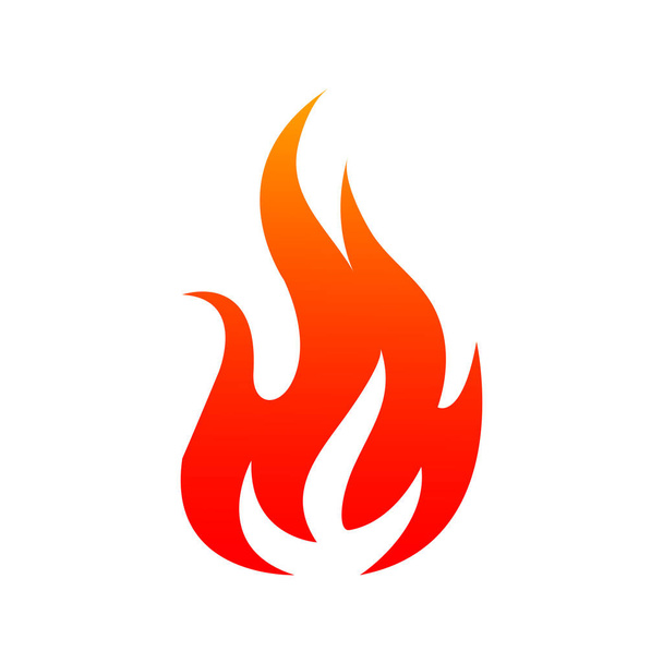 Fuego en llamas icono aislado. Vector de hoguera ardiente o fogata, símbolo de encendido en caliente - Vector, Imagen
