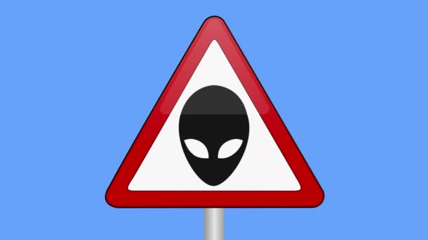 UFO-Symbol oder Warnschild. - Filmmaterial, Video