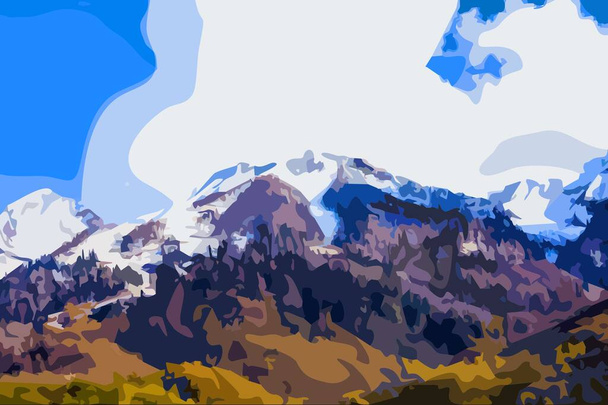 Горы Сочи в Красной Поляне Адлерского района - Вектор,изображение