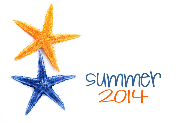 Морская звезда с текстом летом 2014
 - Фото, изображение