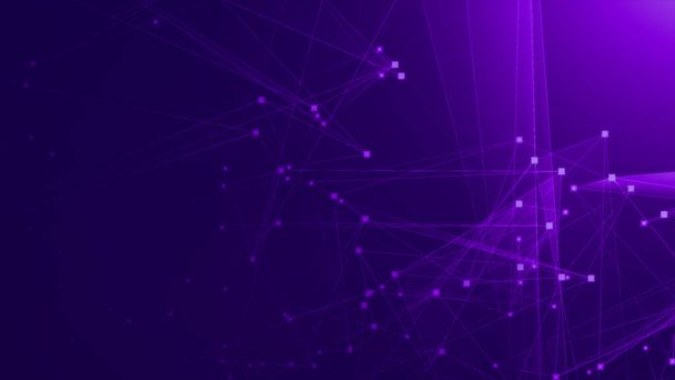 Red técnica de polígono violeta púrpura abstracta con fondo de tecnología de conexión. Puntos abstractos y líneas textura fondo. renderizado 3d. - Foto, imagen