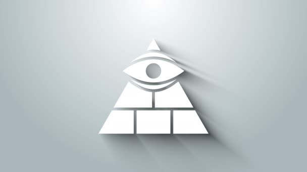 Black Masons symbol All-seeing eye of God icon isolated on white  background. The eye of Providence in the triangle. 4K Video motion graphic  animation Stock Footage, Royalty Free Clip, Alta-definição Video Footage.
