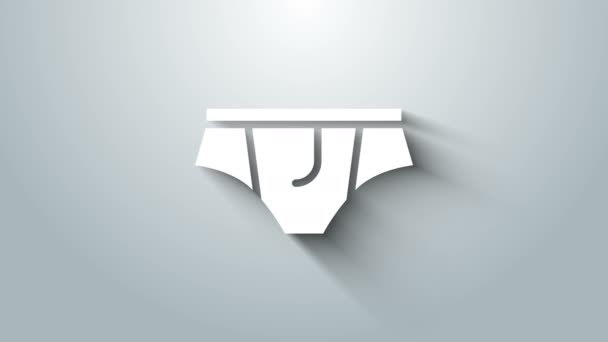 Wit Ondergoed pictogram geïsoleerd op grijze achtergrond. 4K Video motion grafische animatie - Video