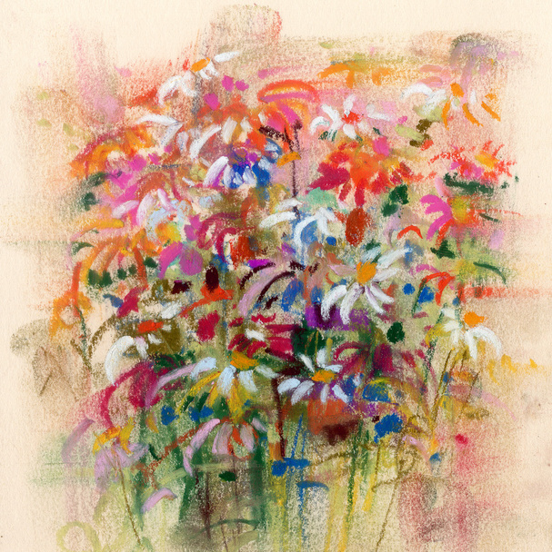 Kukat, pehmeä pastellimaalaus
 - Valokuva, kuva