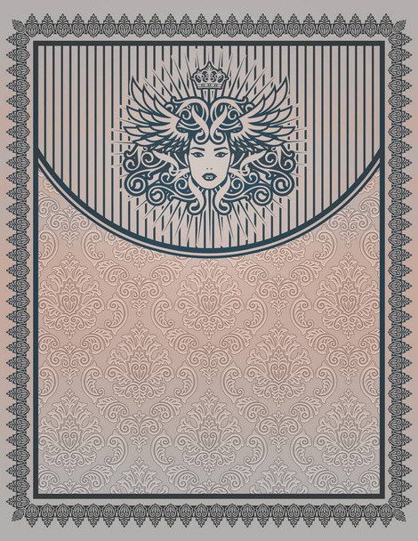 Vintage background with decorative ornamental border and patterns. - Fotó, kép