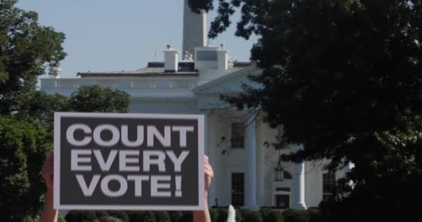 Man Holds Count Every Vote Protest Sign - Footage, Video