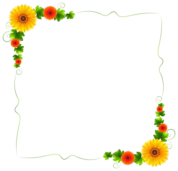 A colourful floral border - Vector, Image