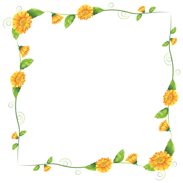 Uma borda com flores de laranja
 - Vetor, Imagem