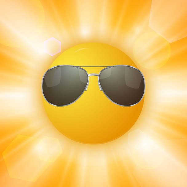 Abstract sun with sunglasses - Vektor, Bild