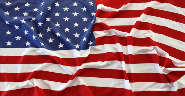 Gros plan du drapeau américain ondulé - Photo, image