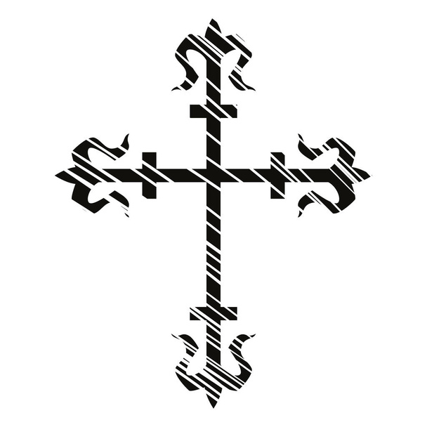 Vektorillustration des schwarzen Kreuzes isoliert auf weiß. Klever Querschnitt. - Vektor, Bild