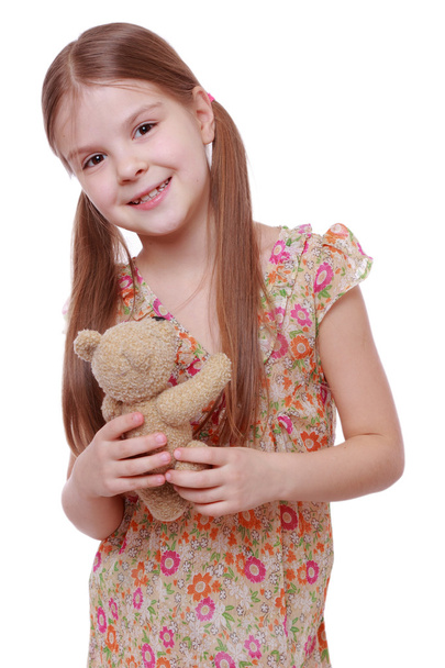 Girl with teddy bear - Zdjęcie, obraz