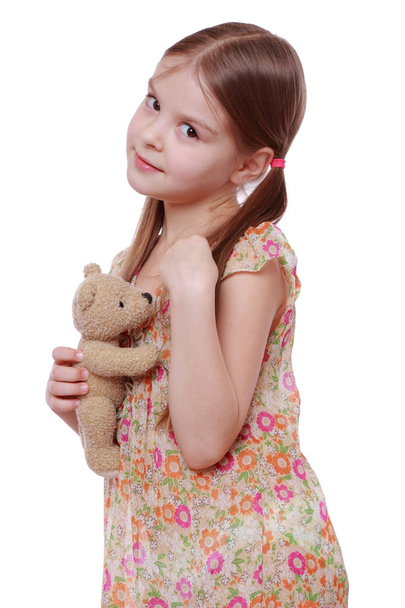 Girl with teddy bear - Φωτογραφία, εικόνα