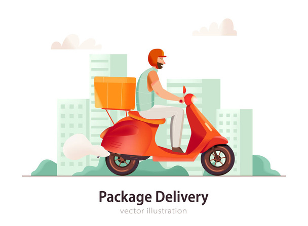 Illustration de livraison de paquet - Vecteur, image
