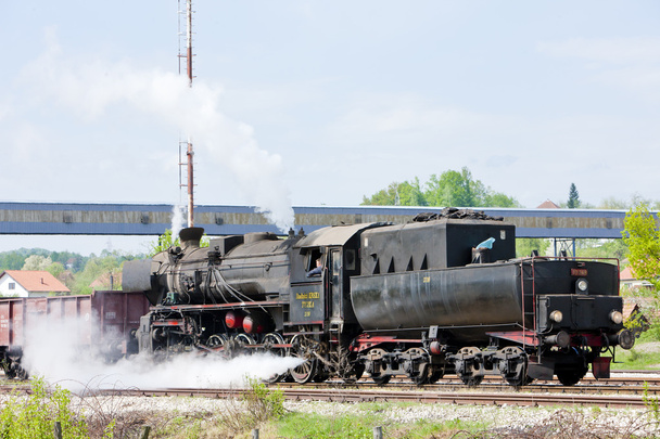 Steam freight train in Tuzla region - Foto, afbeelding