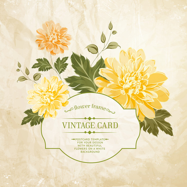 μπουκέτο με λουλούδια άνοιξη για vintage κάρτα. - Διάνυσμα, εικόνα