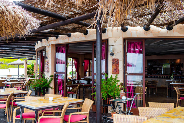 Typical Mediterranean restaurant and bar in Cala Figuera Mallorca Spain. - Fotoğraf, Görsel