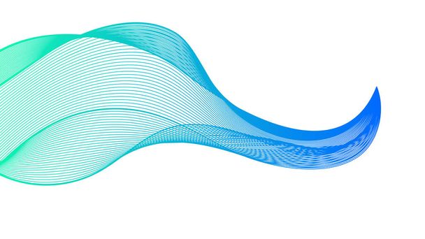 Abstrakter Hintergrund mit bunten Wellenverlaufslinien auf weißem Hintergrund. Moderne Technik, Wellendesign. Vektorillustration - Vektor, Bild