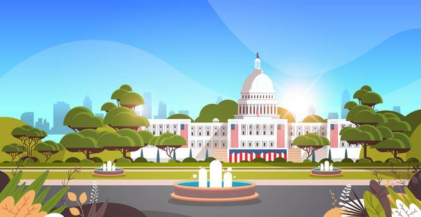 capitol building washington D.C. USA presidential inauguration day celebration concept - Vector, Image