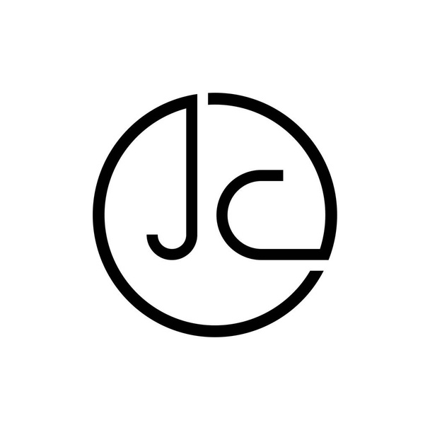 Δημιουργική επιστολή JC λογότυπο Σχεδιασμός διάνυσμα πρότυπο. Αρχικός σχεδιασμός λογότυπου JC γραμμάτων κύκλου - Διάνυσμα, εικόνα