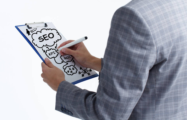 Business, Technology, Internet and network concept. SEO Search engine optimization marketing ranking. - Photo, Image