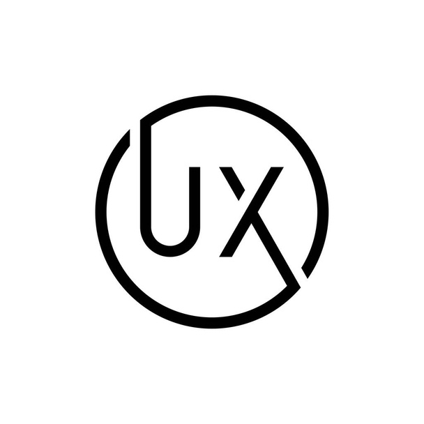 Alkuperäinen ympyrä UX kirjain Logo Design vektori malli. Abstrakti kirje UX logo suunnittelu - Vektori, kuva