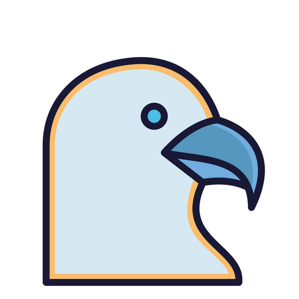 Papagáj Elszigetelt vektor ikon, amely könnyen módosítható vagy szerkeszthető - Vektor, kép