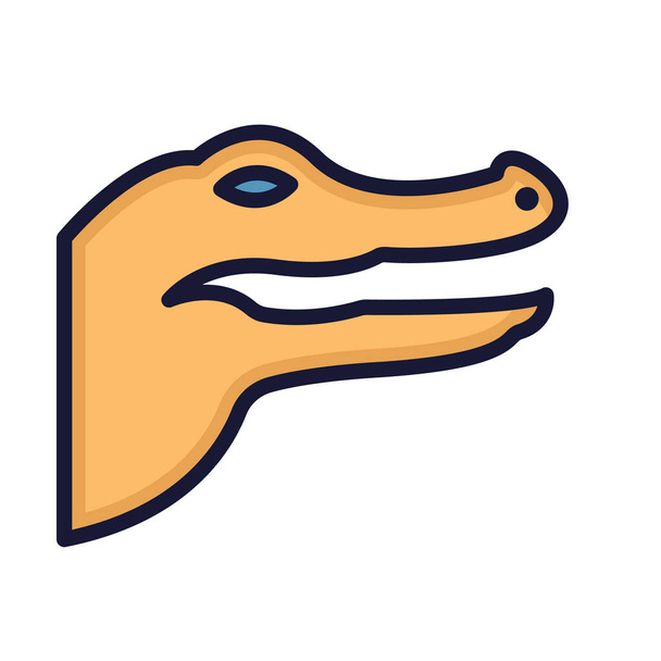 Ikona wektora izolowanego krokodyla, którą można łatwo modyfikować lub edytować - Wektor, obraz