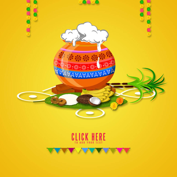 illustration de Happy Pongal Fête de la Récolte des Fêtes du Tamil Nadu Inde du Sud milieux de salutation - Photo, image